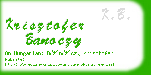 krisztofer banoczy business card